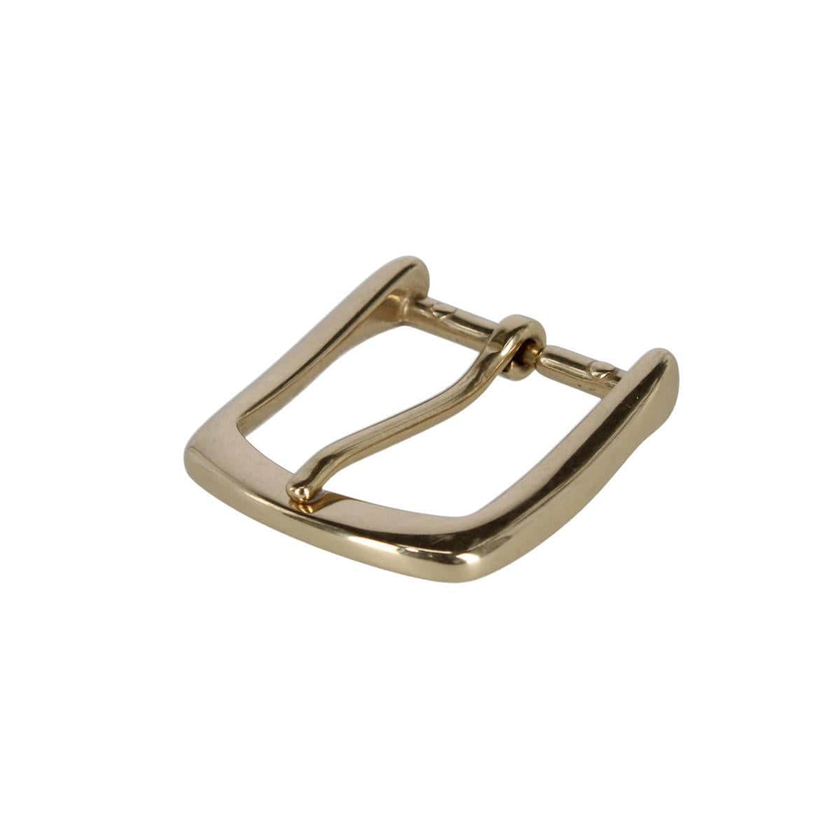 35mm Italian Solid Brass Rounded Edged Harness Belt Buckle - Polished Brass