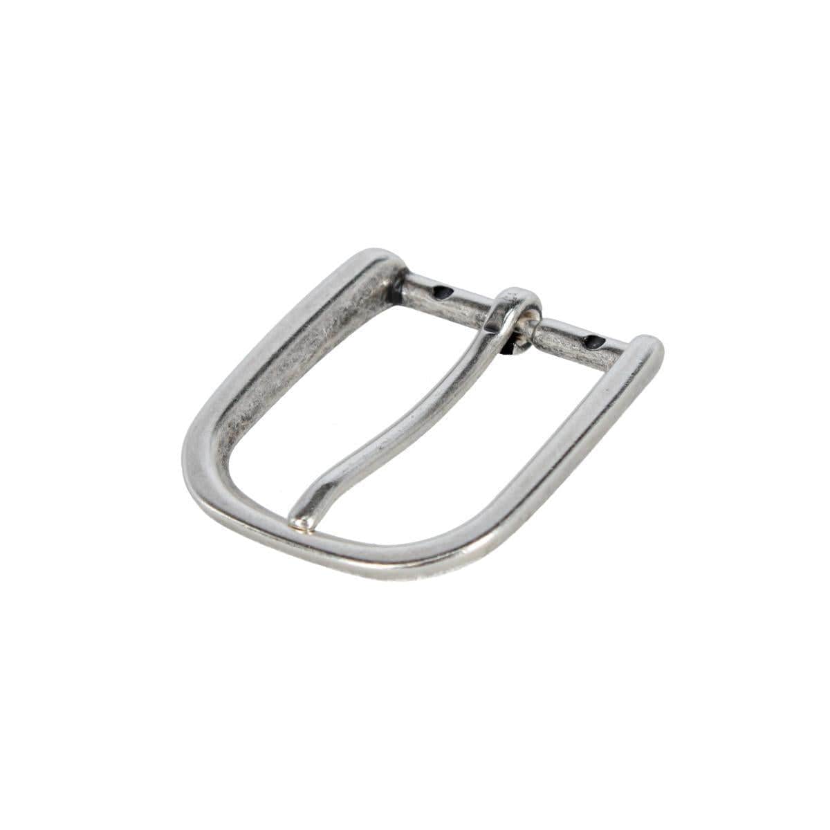 35mm Solid Brass Italian Rounded Edged Harness Belt Buckle - English Silver