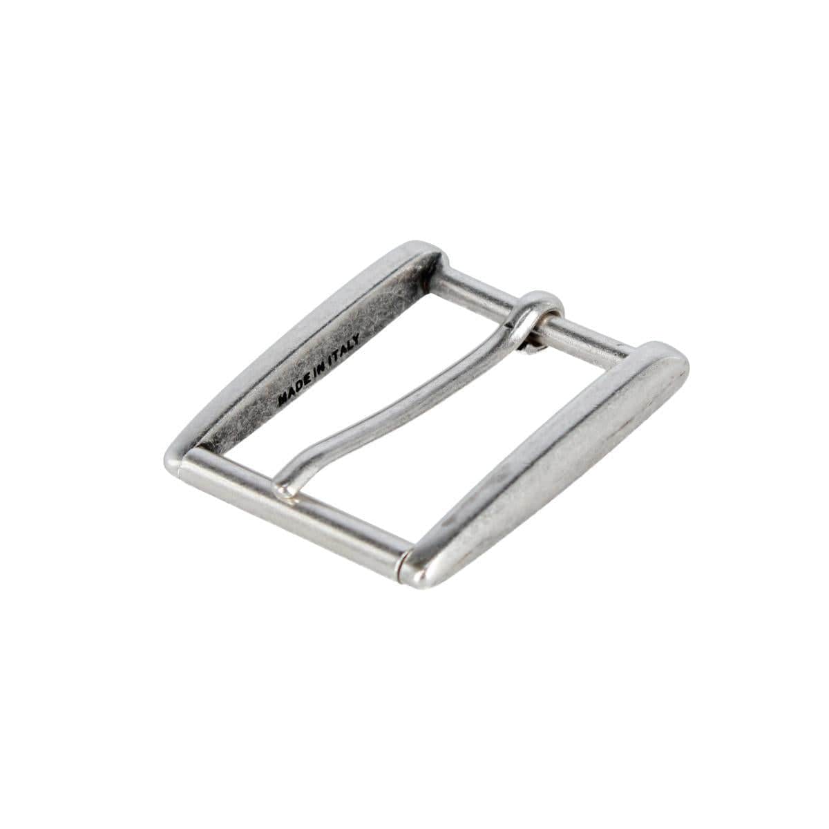 35mm Rectangular Classic Solid Brass Roller Harness Belt Buckle - English Silver