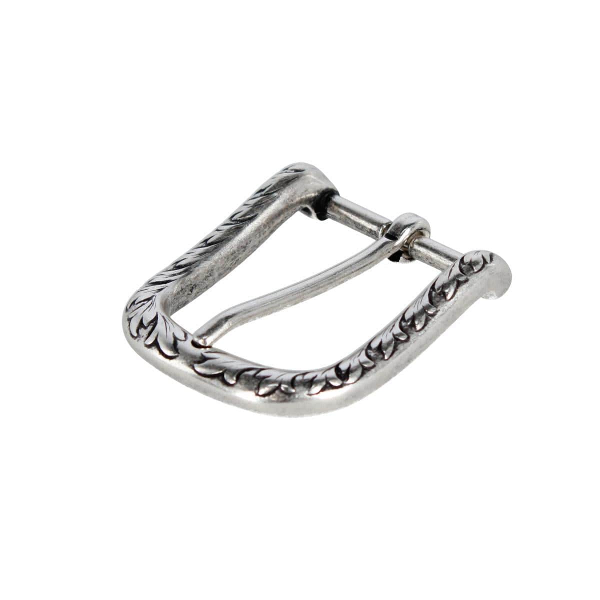 35mm Italian Distinct Vineyard Solid Brass Harness Belt Buckle - English Silver