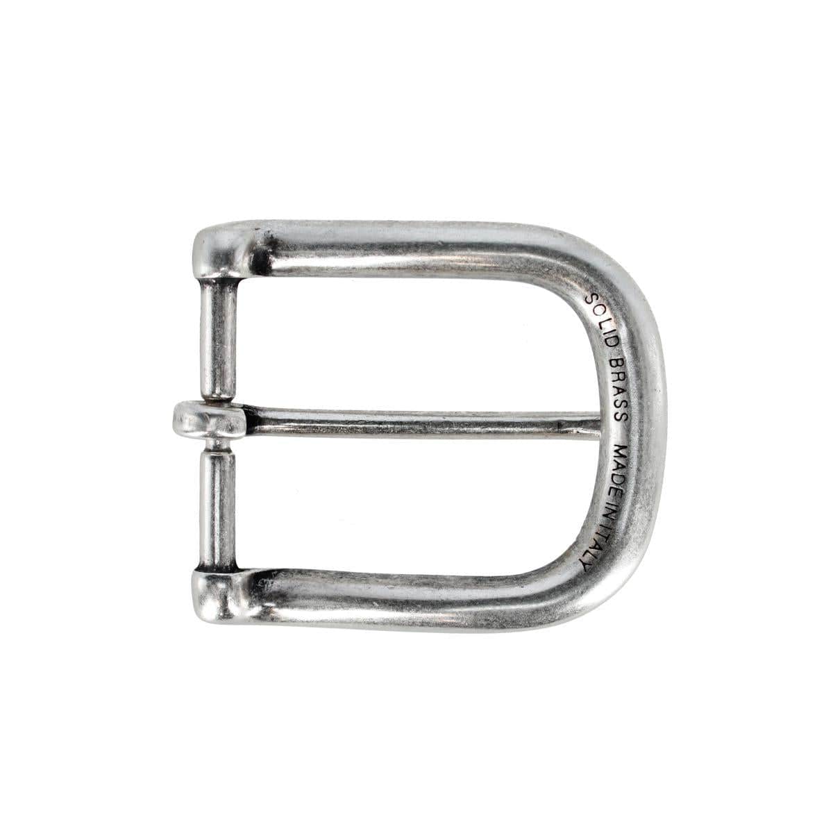 35mm Italian Distinct Vineyard Solid Brass Harness Belt Buckle - English Silver