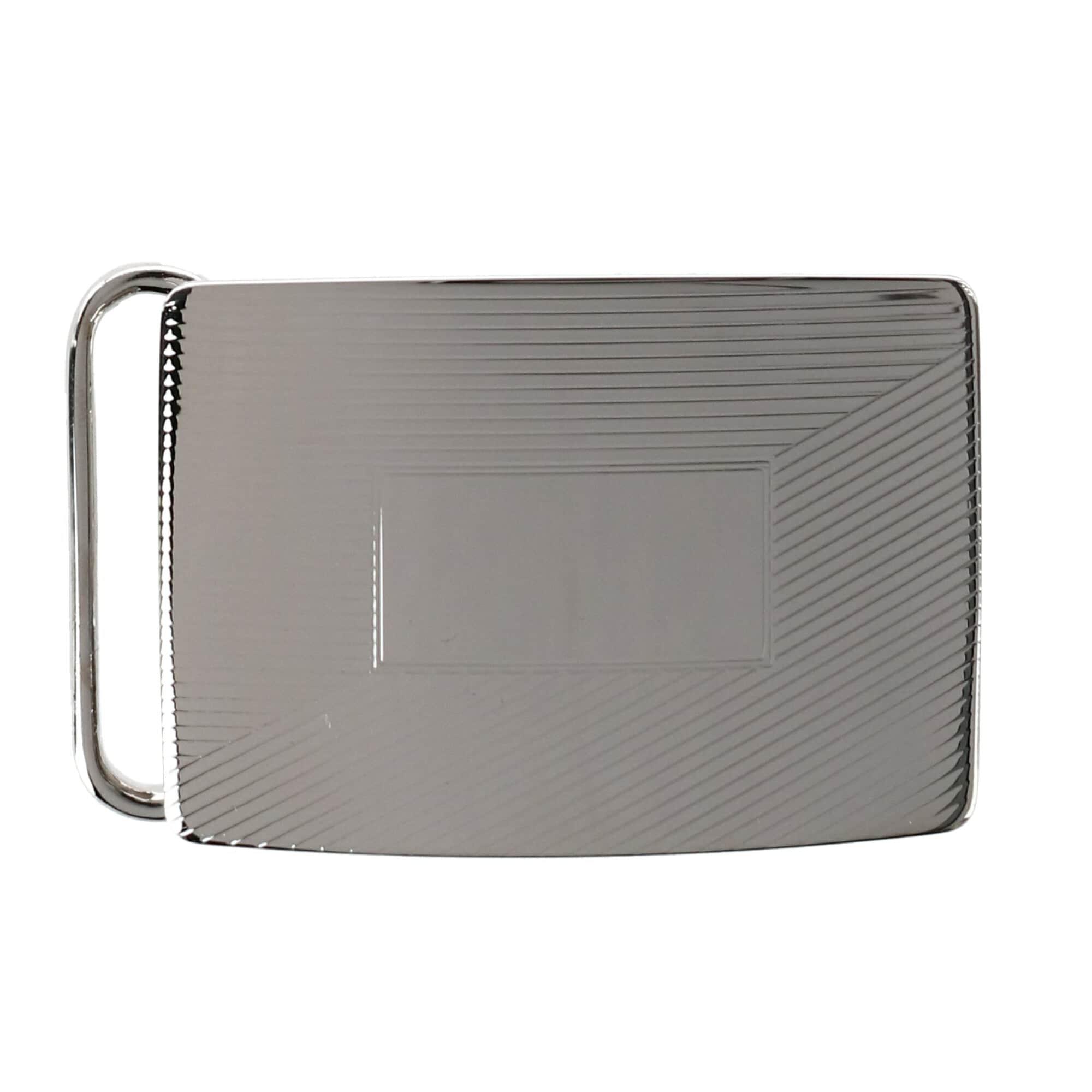 30mm Etched Compression Belt Buckle - Silver