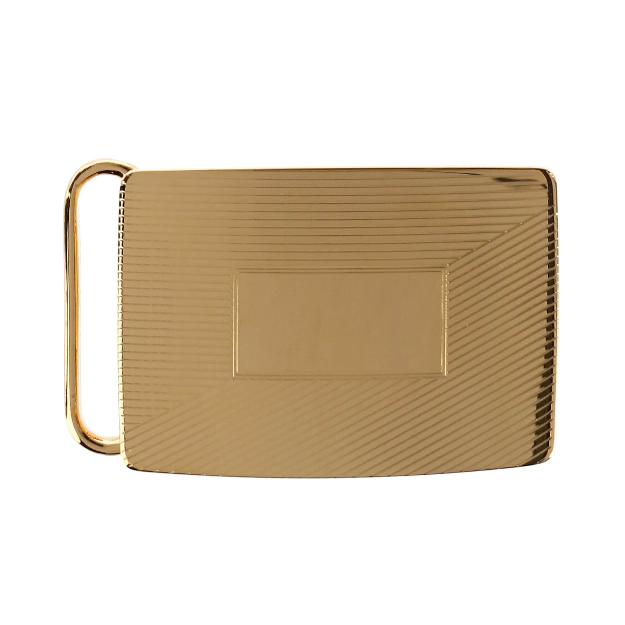 30mm Etched Compression Belt Buckle - Gold
