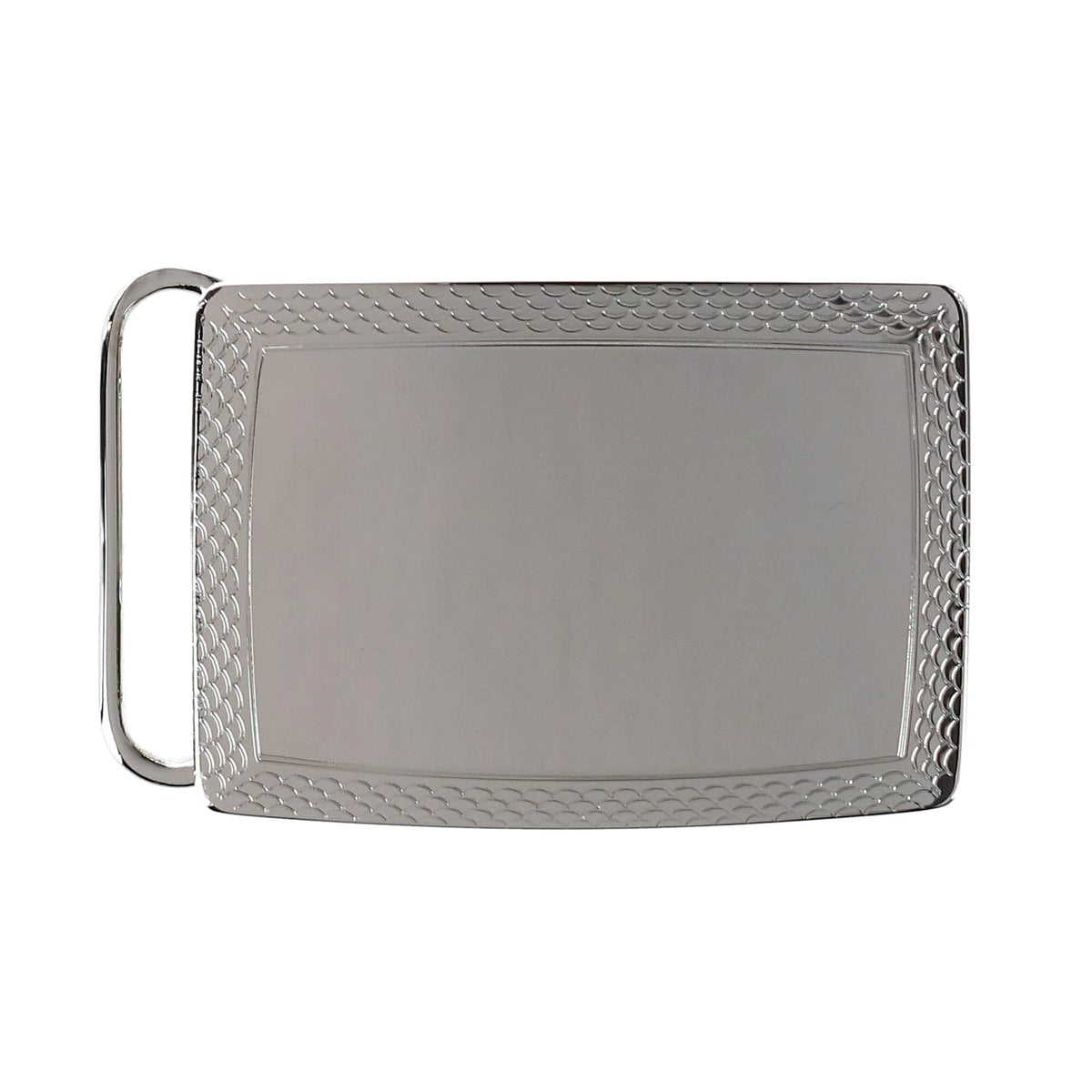 30mm Scallop Edge Compression Belt Buckle - Silver