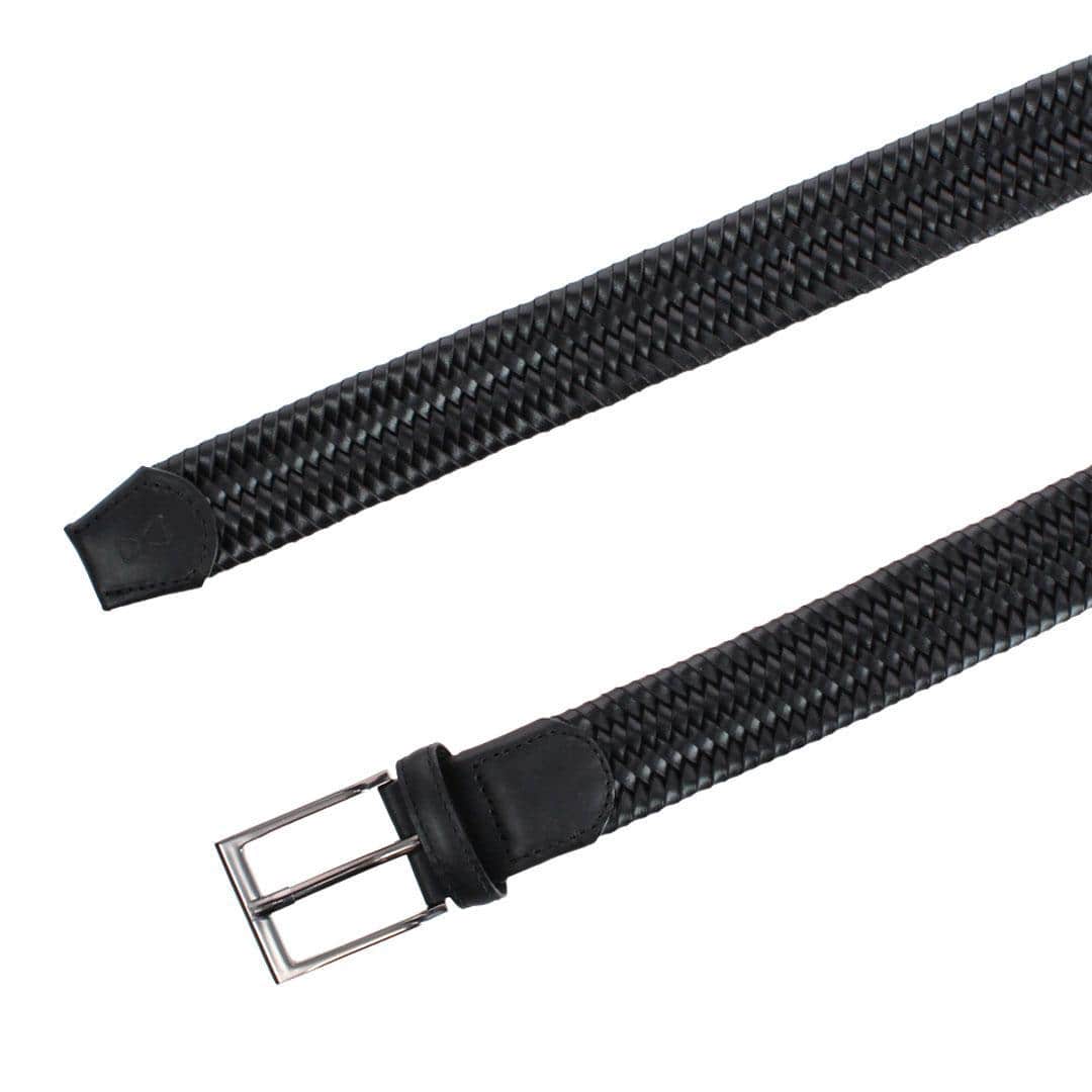 Big and Tall Andres Classic 35MM Leather Stretch Dress Belt - Black
