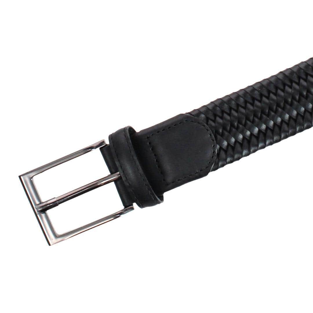 Big and Tall Andres Classic 35MM Leather Stretch Dress Belt - Black