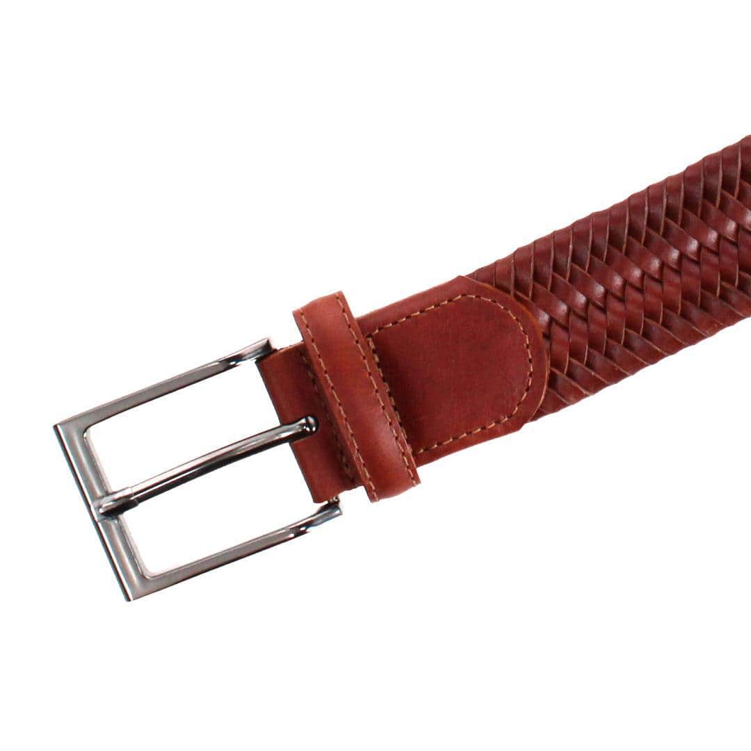Big and Tall Andres Classic 35MM Leather Stretch Dress Belt - Brown
