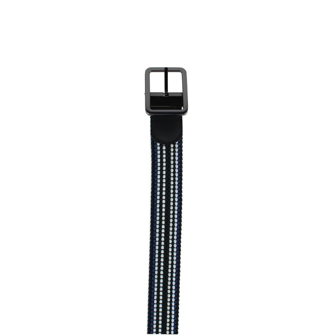 Big & Tall Alejandro Black & White Reversible Braided Golf Belt - Black Stripes and White