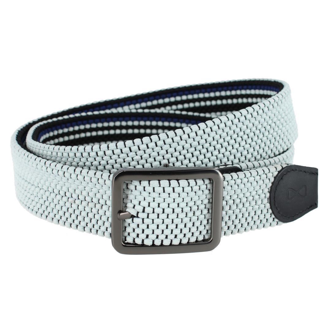 Big & Tall Alejandro Black & White Reversible Braided Golf Belt - Black Stripes and White