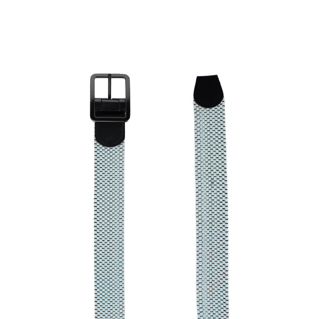 Big & Tall Alejandro Black & White Reversible Braided Golf Belt - Black Stripes and White