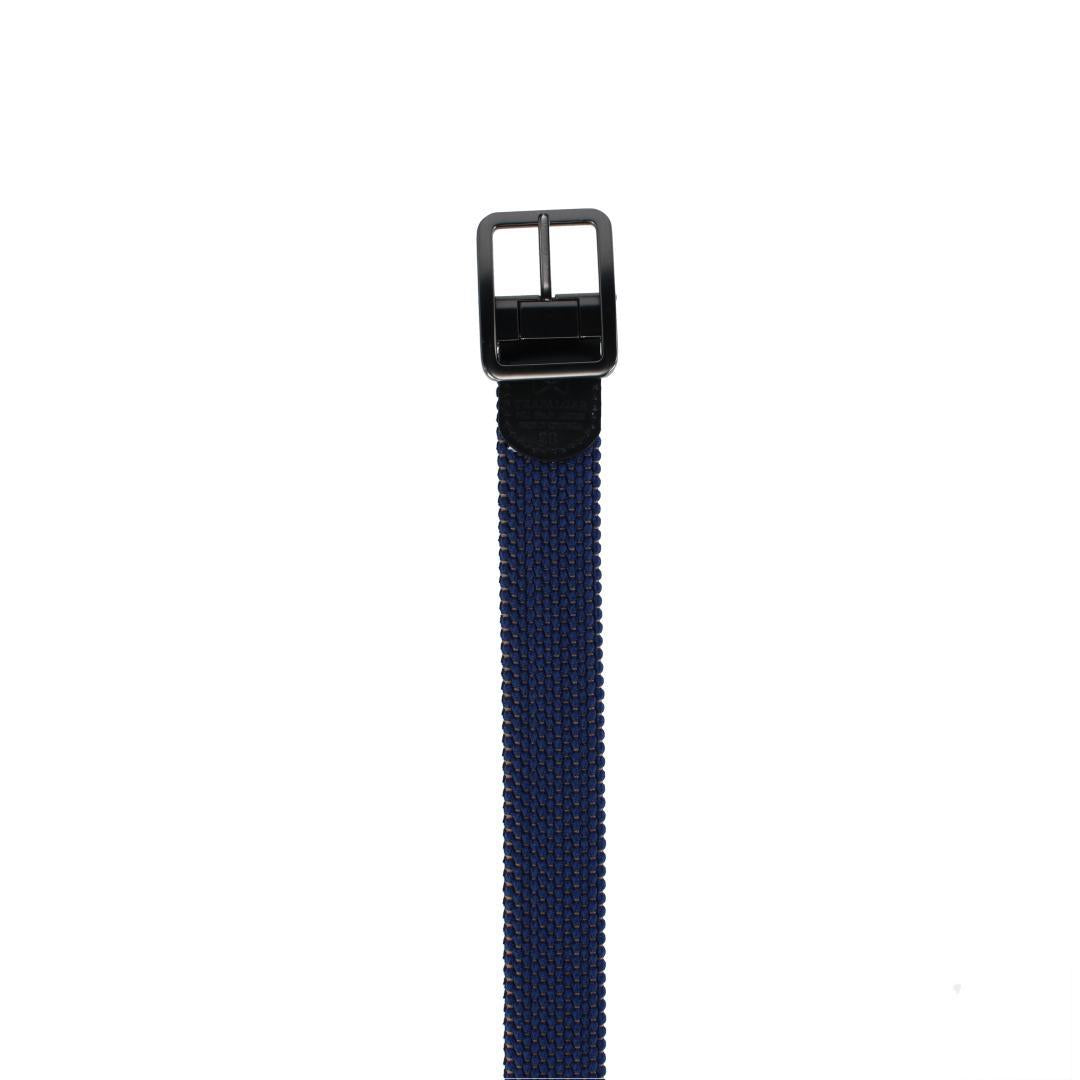Big & Tall Matias Blue & Kahki Stripe Reversible Braided Belt - Blue and Khaki Stripes