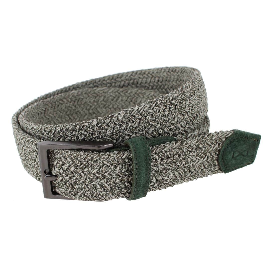 Big and Tall Madden Marble Weave 35mm Golf Stetch Belt - Khaki