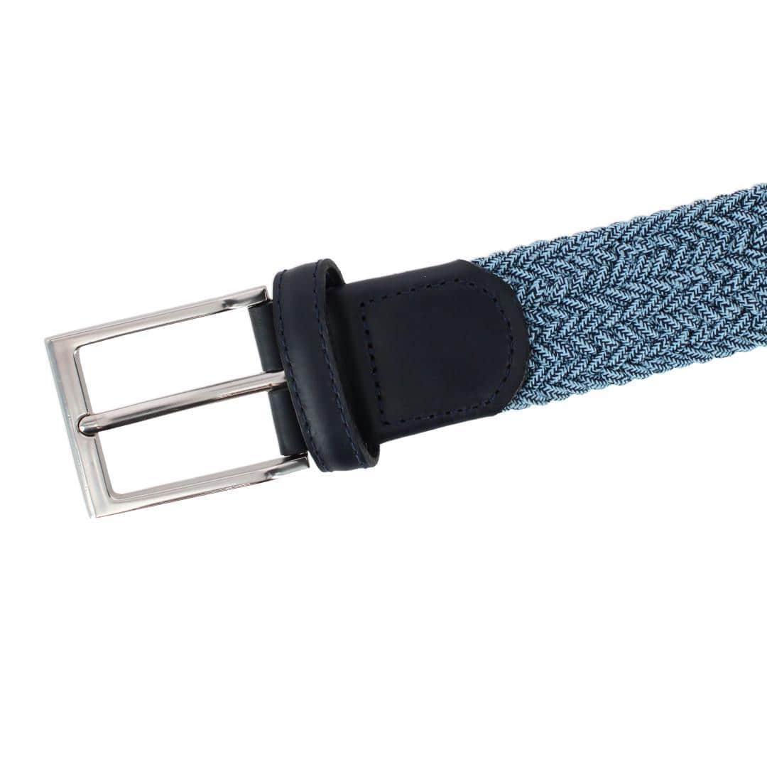 Big and Tall Madden Marble Weave 35mm Golf Stetch Belt - Blue