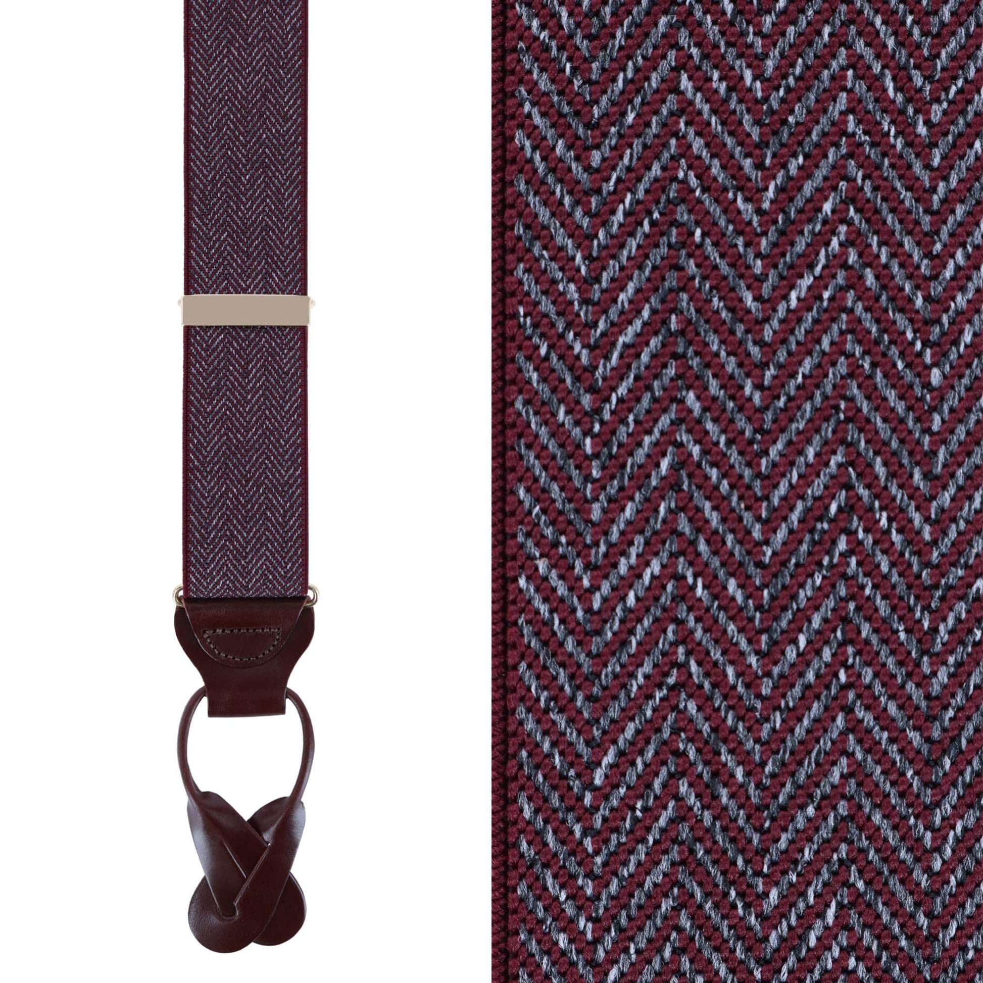 Silas Classic Herringbone Elastic Button End Braces