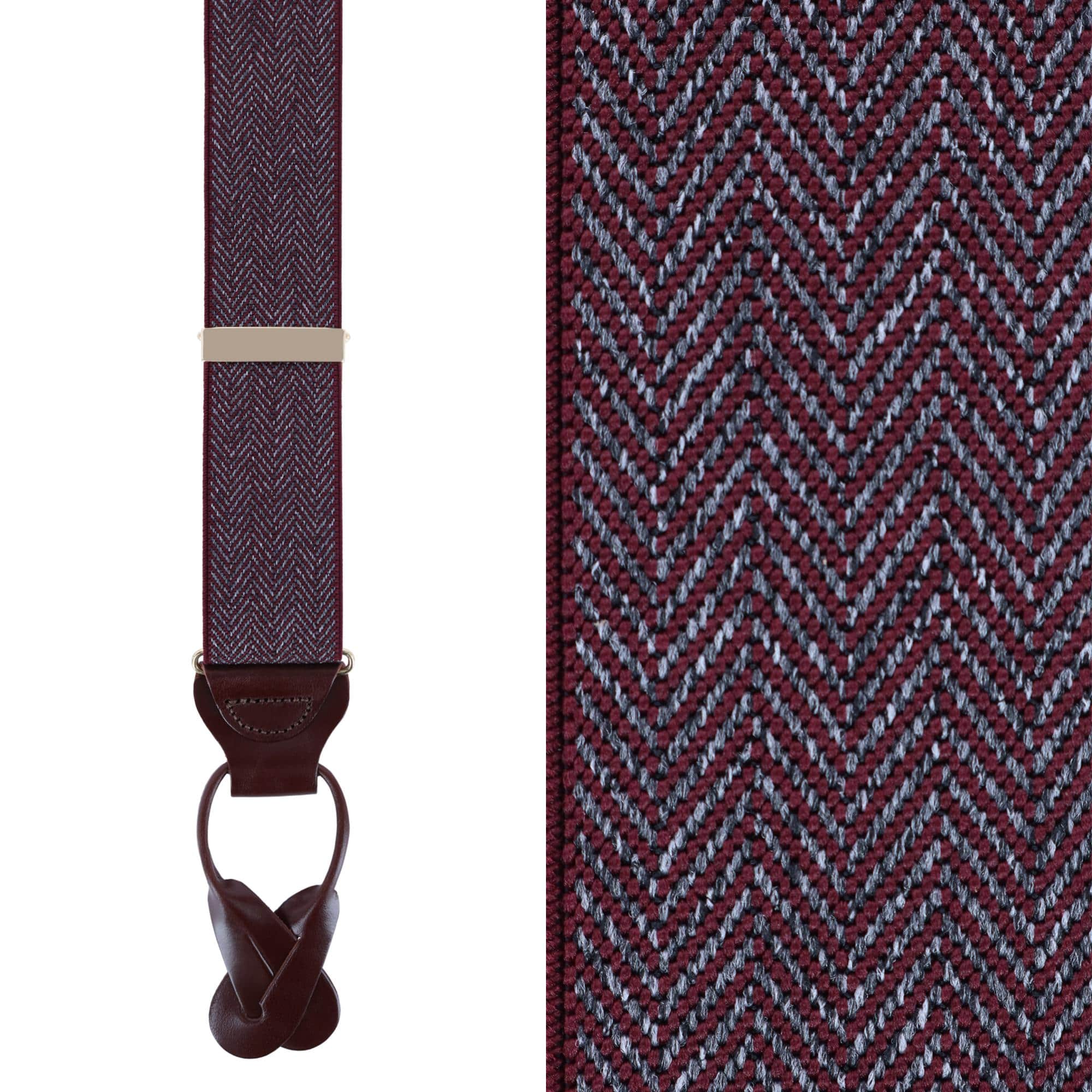 Silas Classic Herringbone Elastic Button End Braces