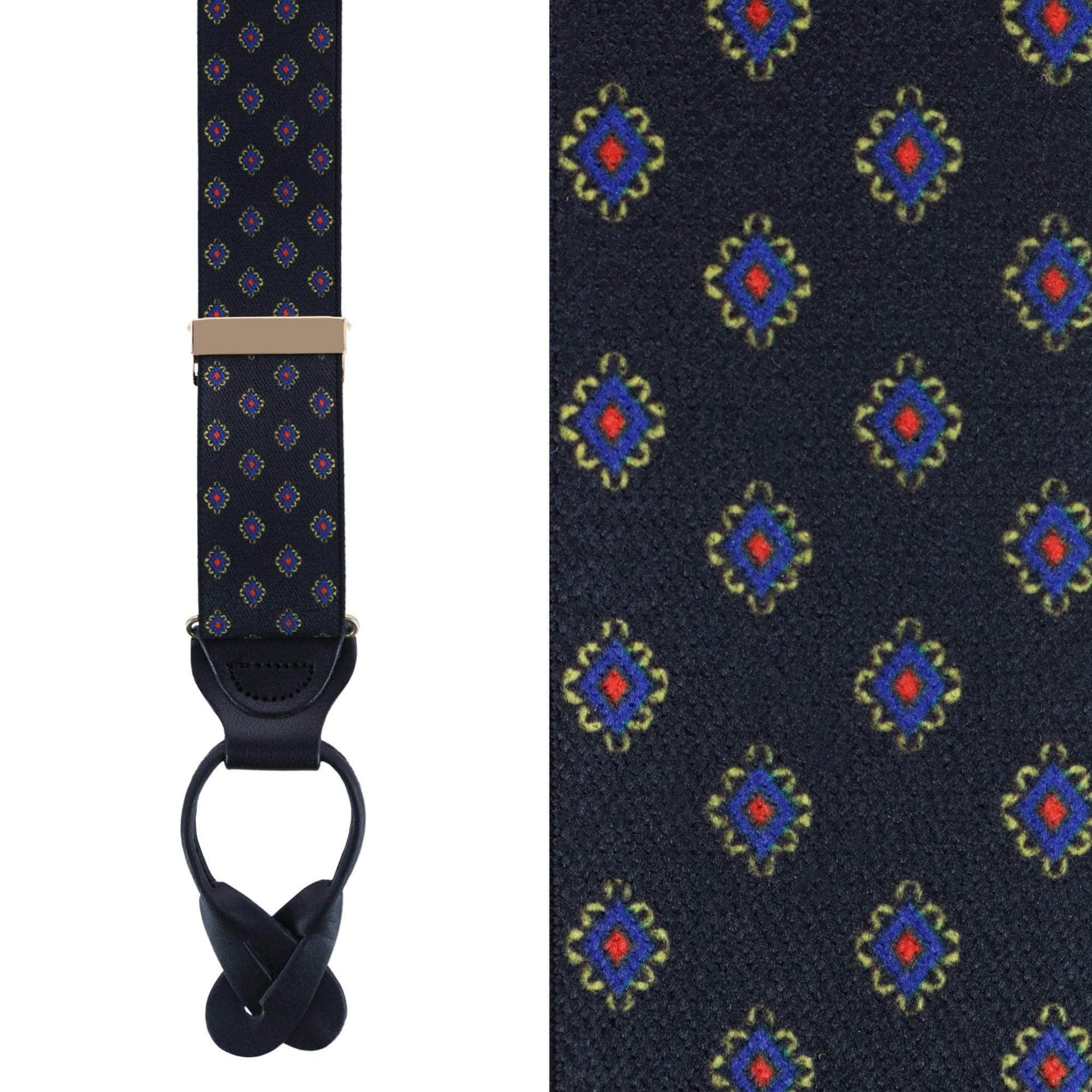 Luxe Diamond Elastic Button End Braces by Trafalgar Men's Accessories