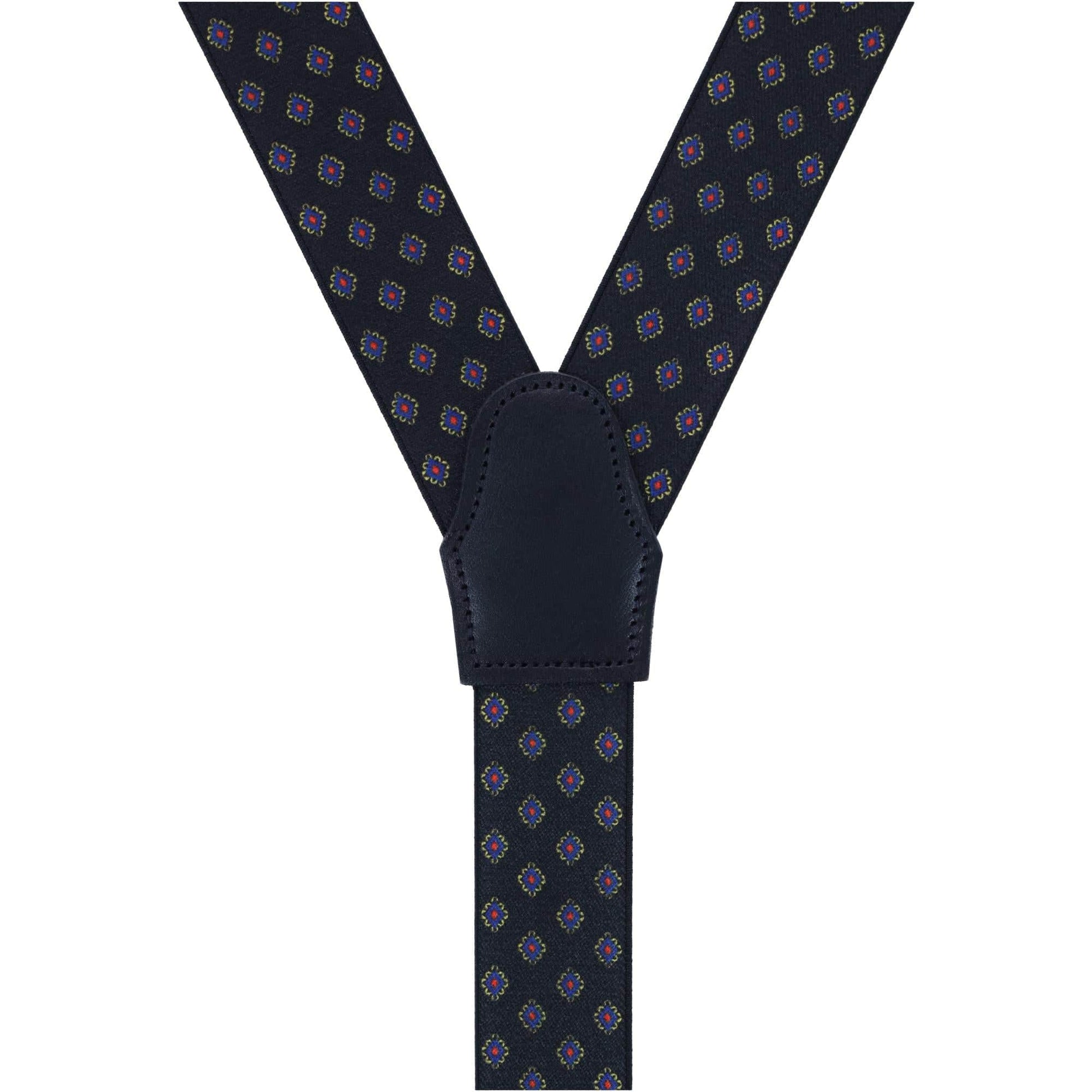 Luxe Diamond Elastic Button End Braces - Black
