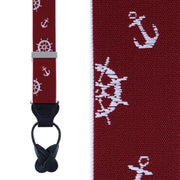 Ahoy Nautical Themed Elastic Button End Braces