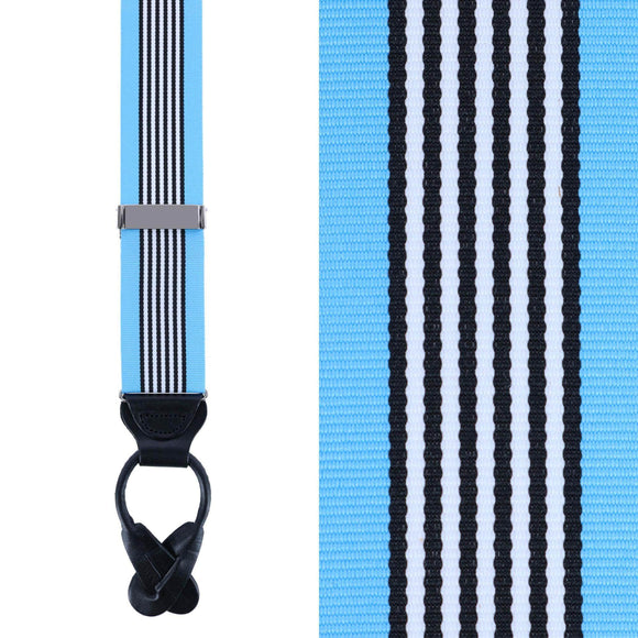 Kingly Stripes Ribbon Button End Braces