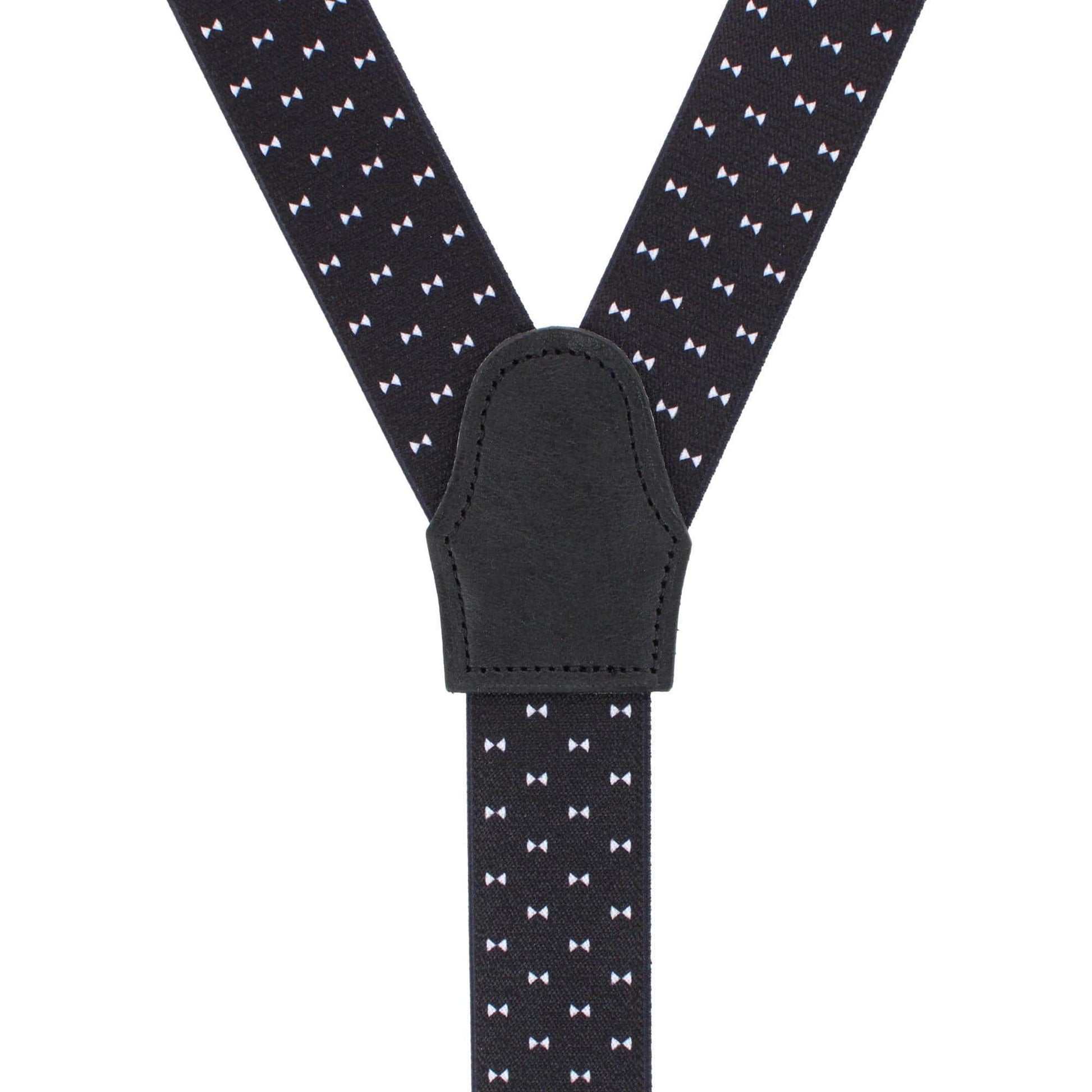The Micro Bow Classic Elastic Button End Braces - Black