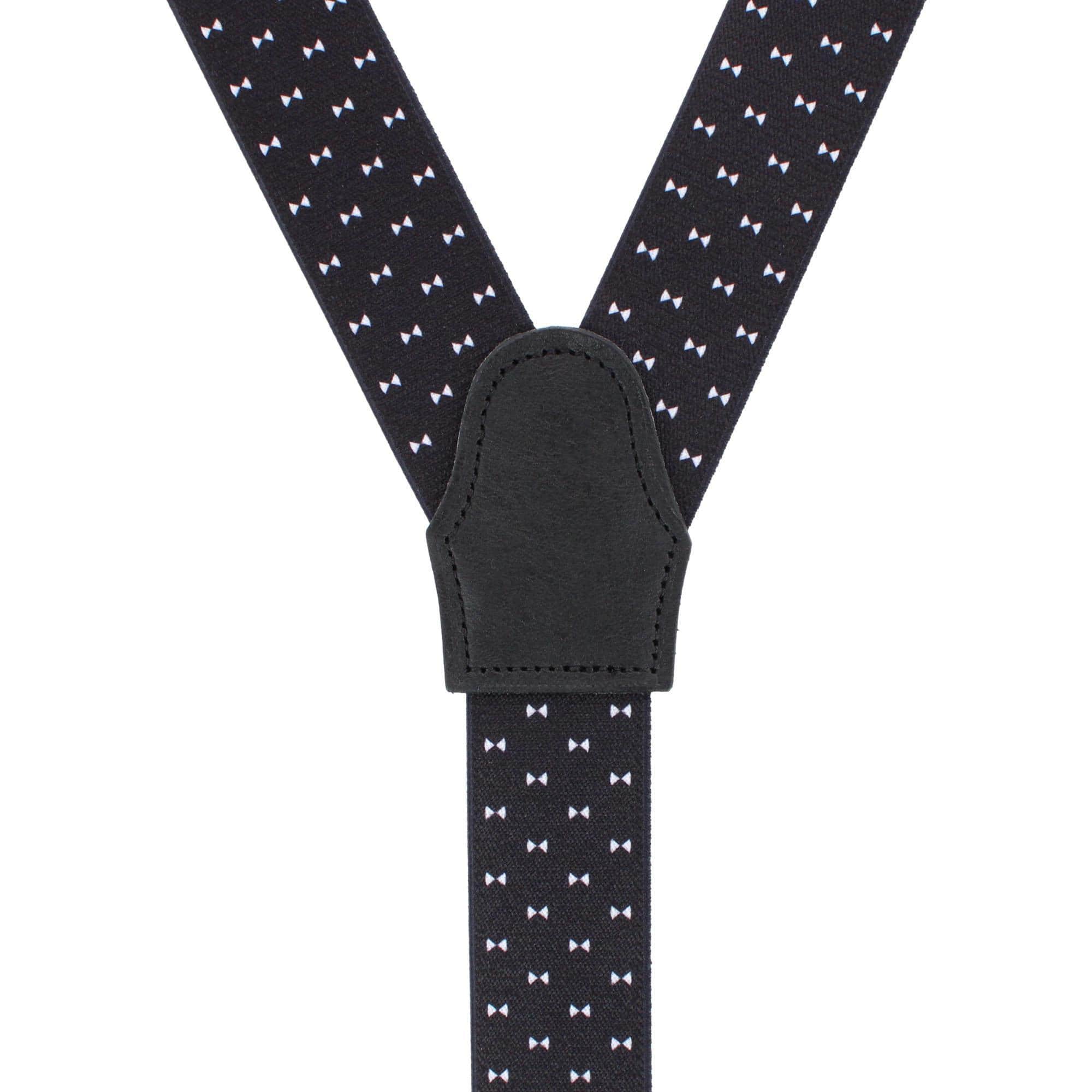 The Micro Bow Classic Elastic Button End Braces - Black