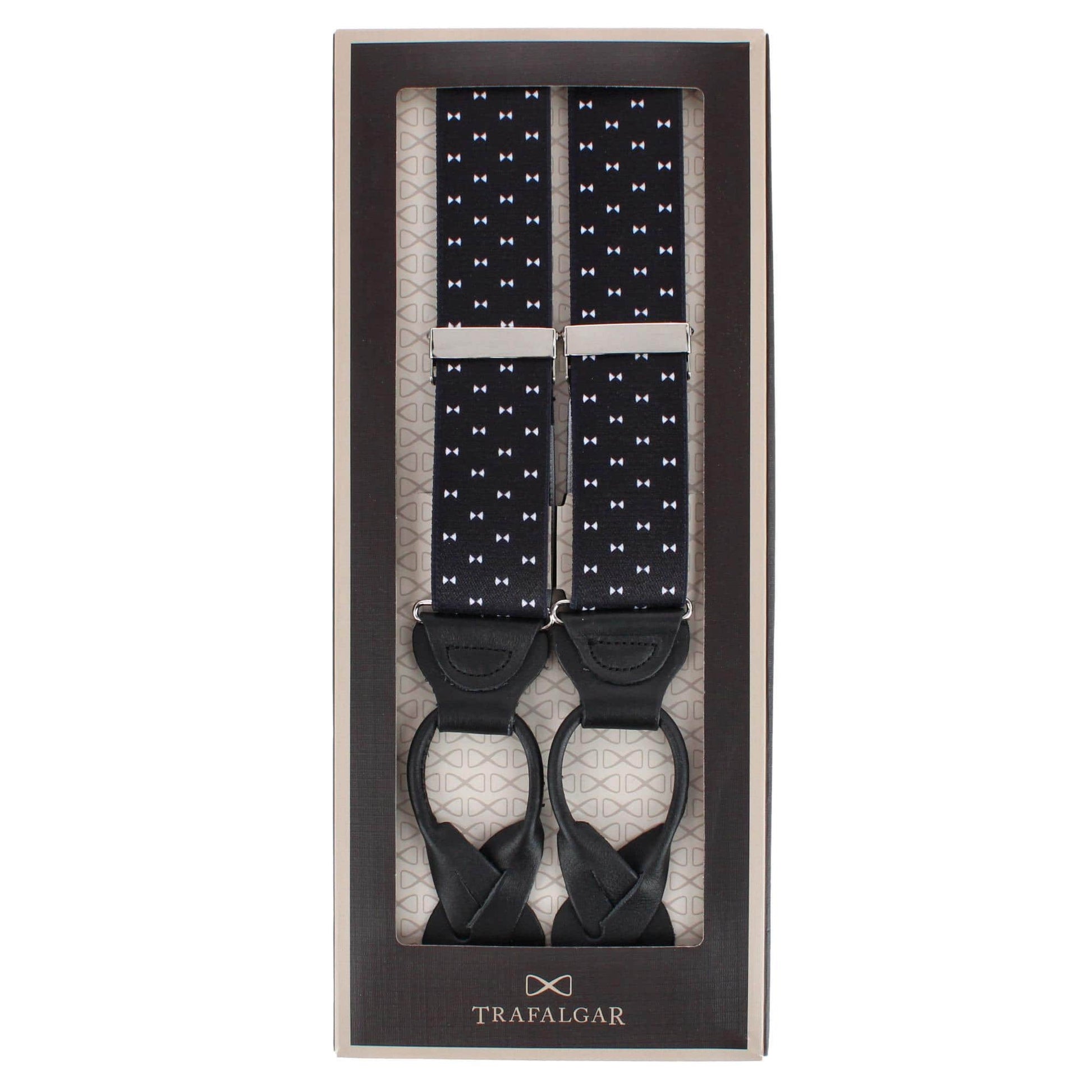 The Micro Bow Classic Elastic Button End Braces - Black
