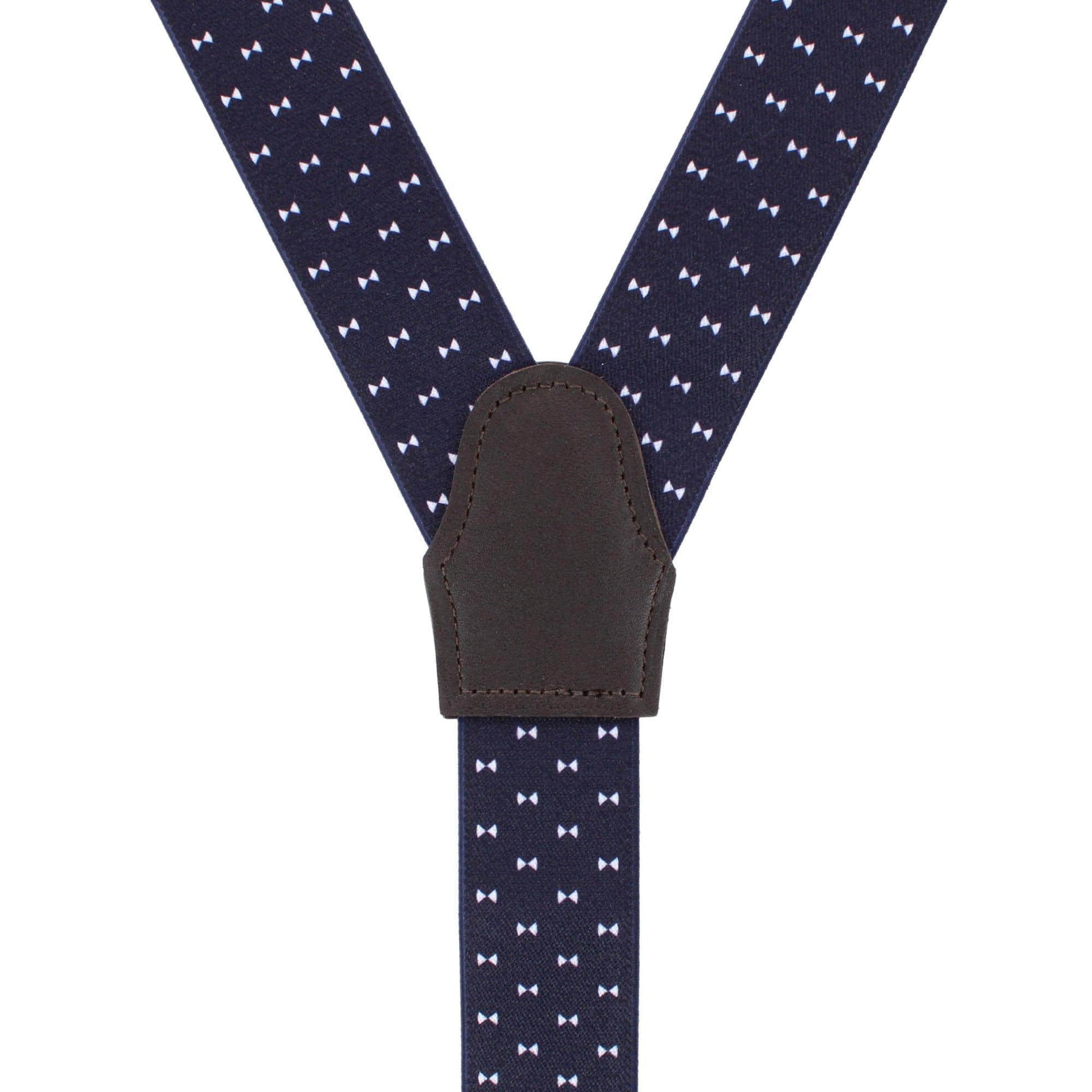 The Micro Bow Classic Elastic Button End Braces - Navy Blue