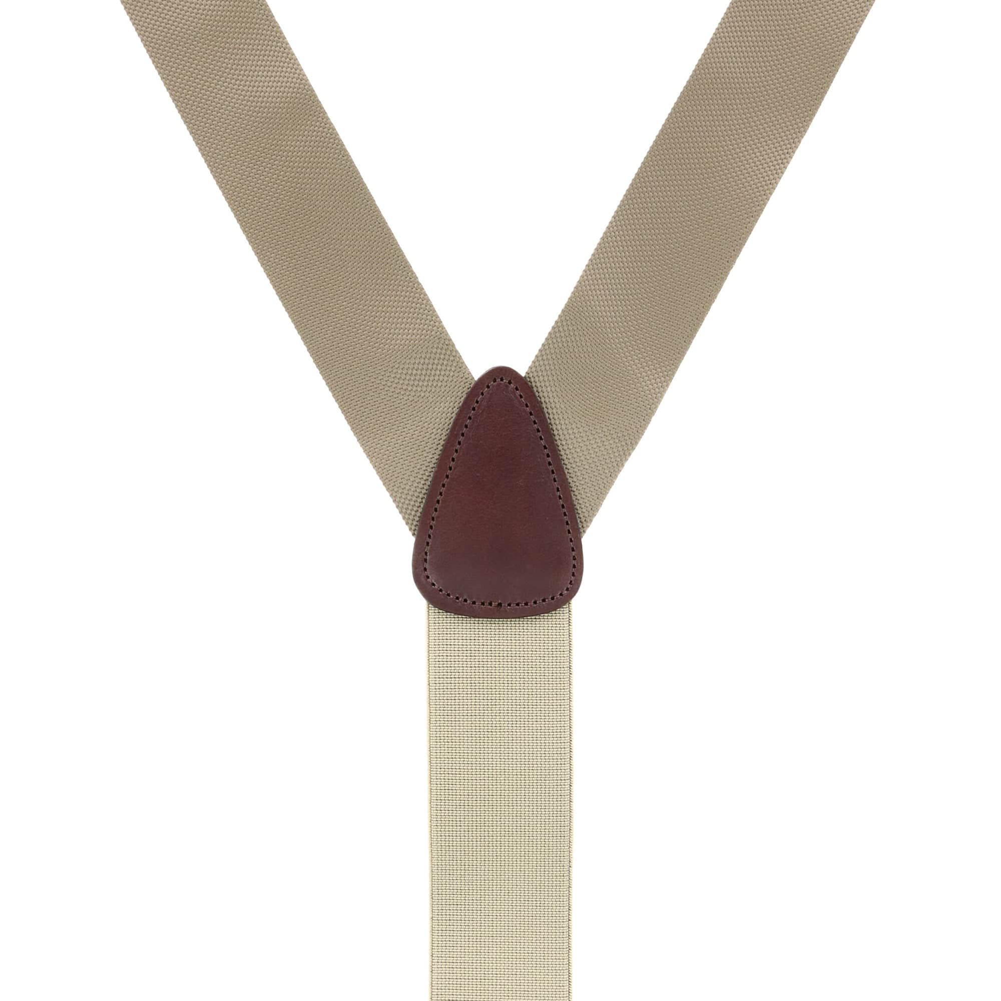 Big & Tall Hudson Solid Button End Braces - Dark Khaki