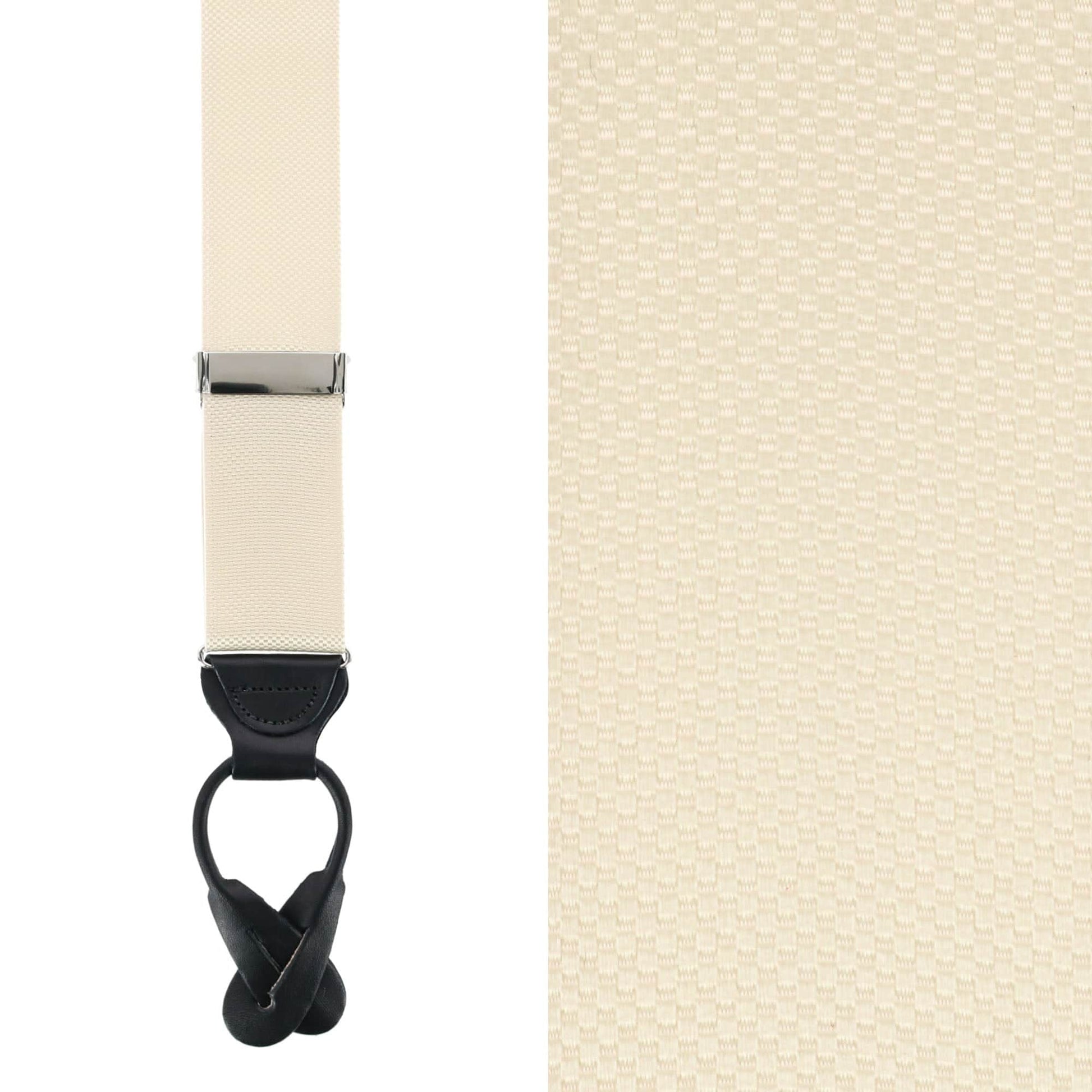 Hudson Nylon Button End Braces - Buff Khaki