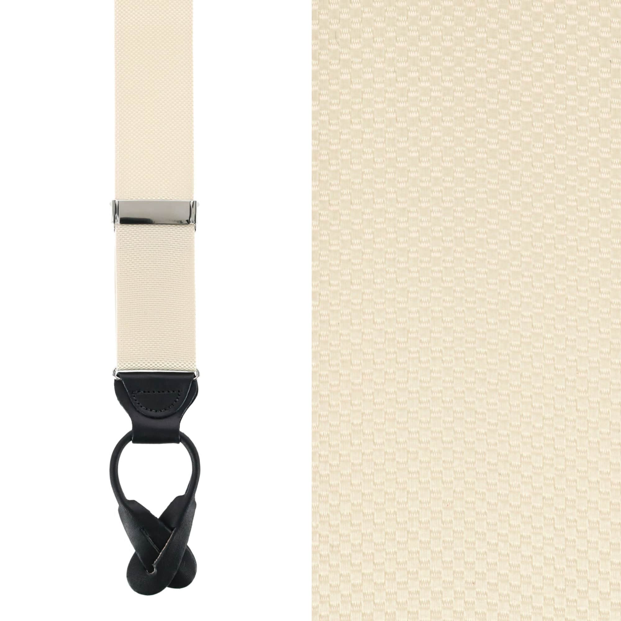 Hudson Nylon Button End Braces - Buff Khaki