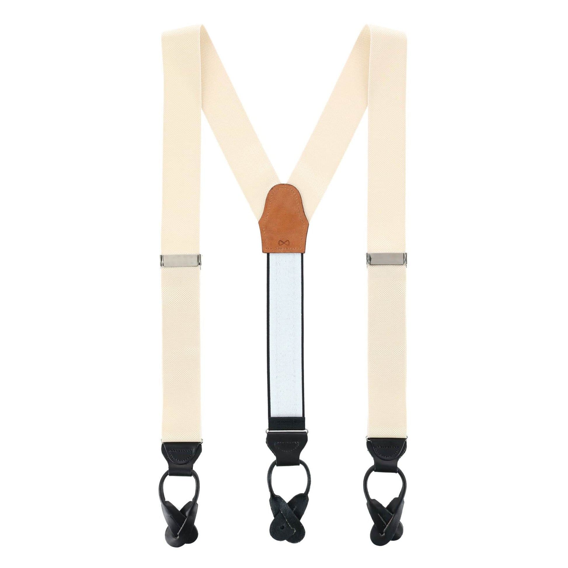 Hudson Nylon Button End Braces - Buff Khaki
