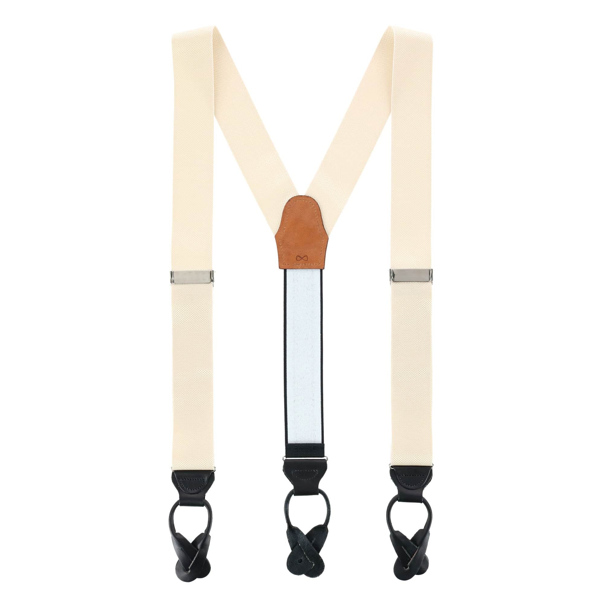 Hudson Nylon Button End Braces - Buff Khaki