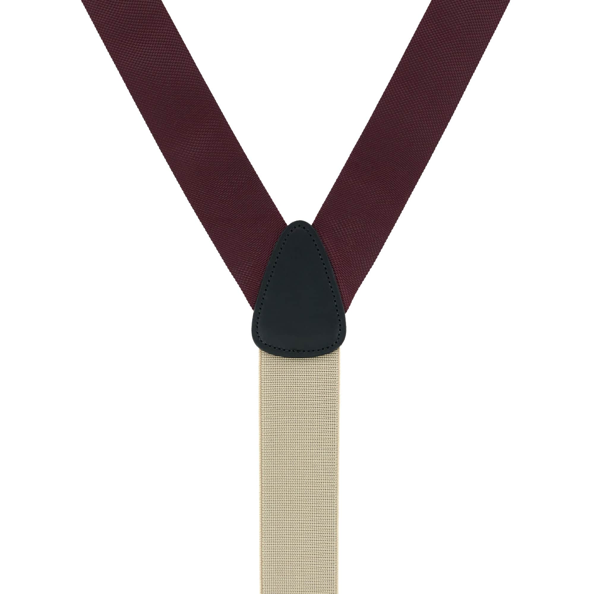 Hudson Nylon Button End Braces - Burgundy