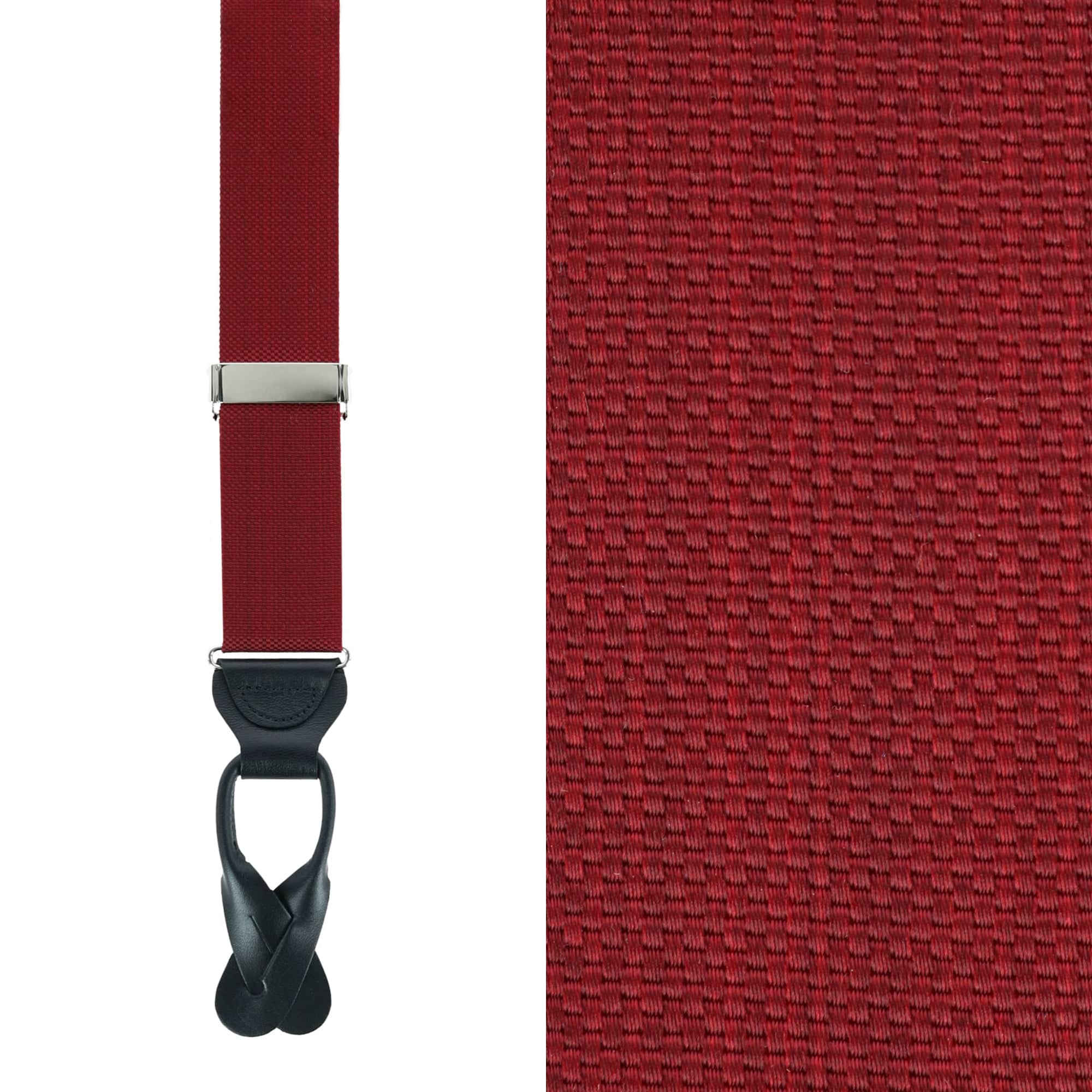 Hudson Nylon Button End Braces - Red