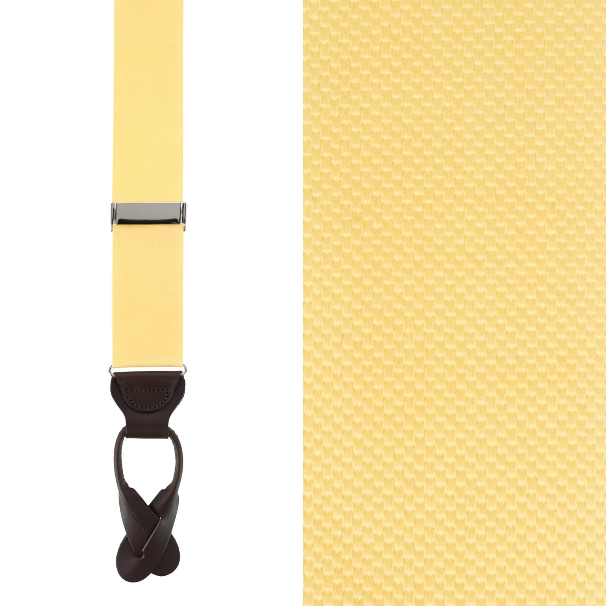 Hudson Nylon Button End Braces - Yellow