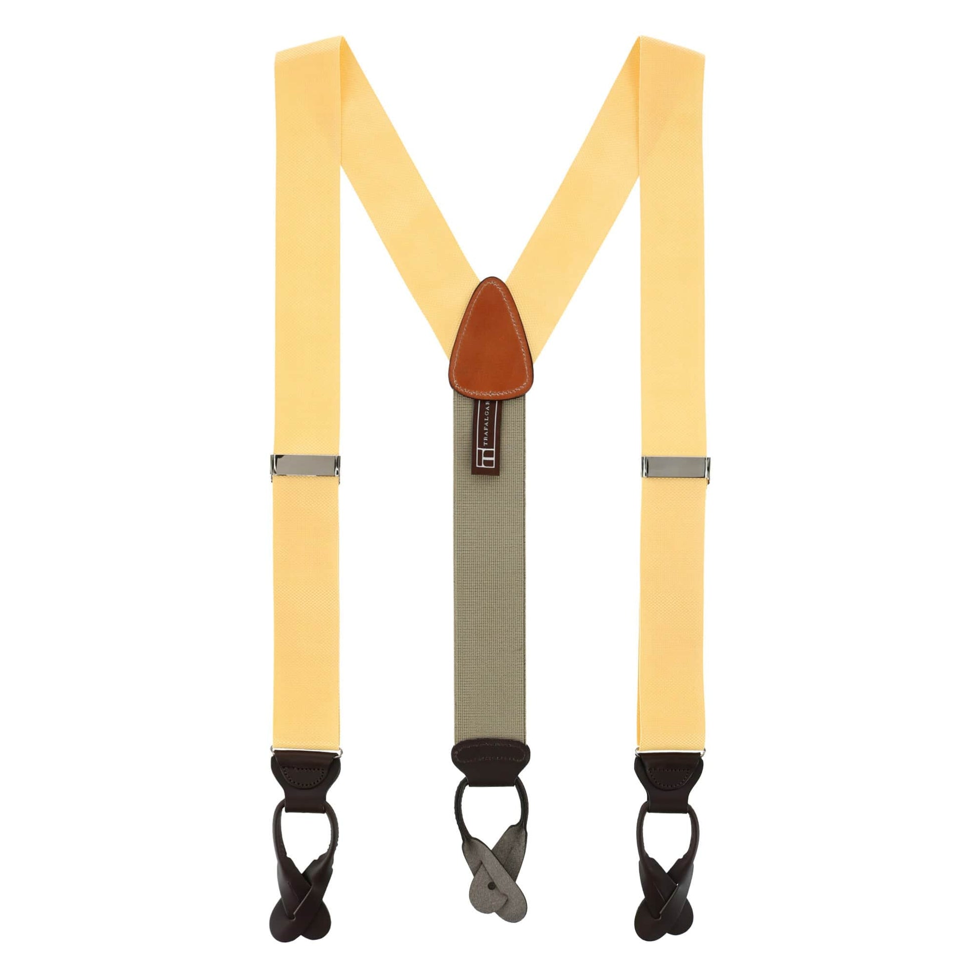 Hudson Nylon Button End Braces - Yellow
