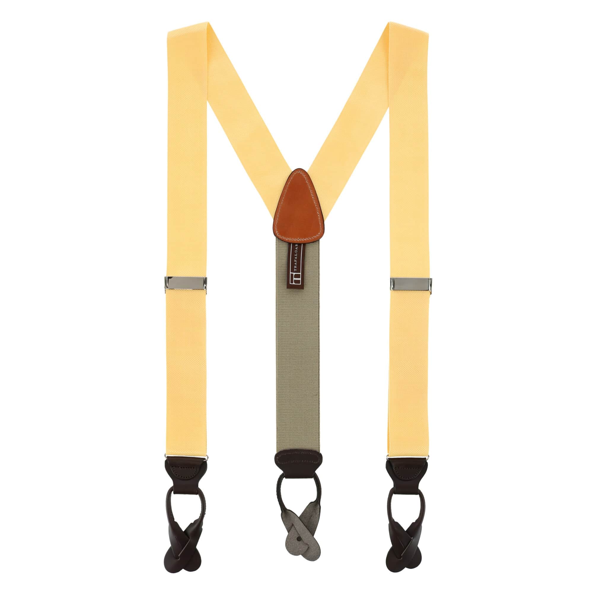 Hudson Nylon Button End Braces - Yellow