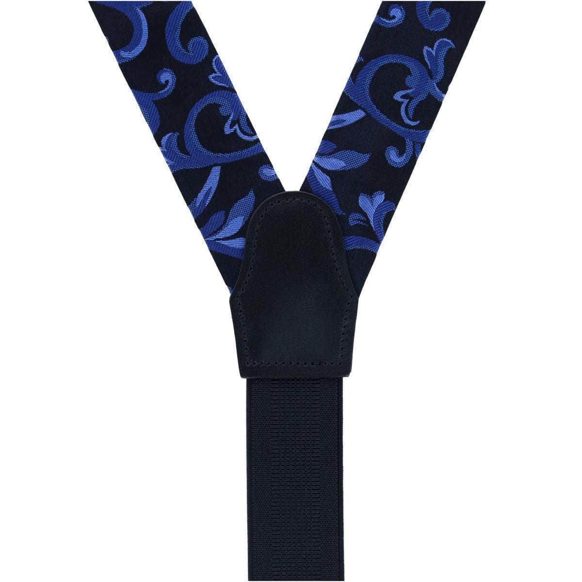 Christian the Romantic Brocade Silk Button End Braces - Royal Blue