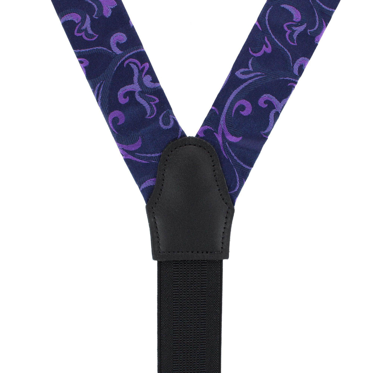 Christian the Romantic Brocade Silk Button End Braces - Purple