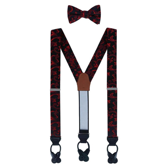 Christian the Romantic Brocade Silk Braces and Bow Tie Set