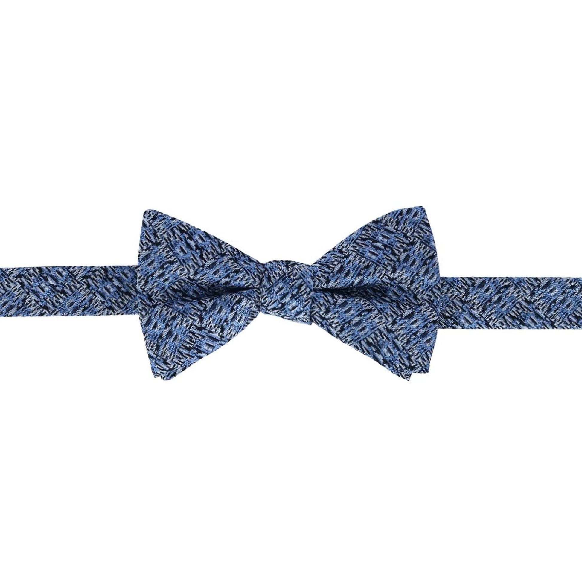 Benito's Blue Basketweave Silk Braces and Bow Tie Bundle - Light Blue