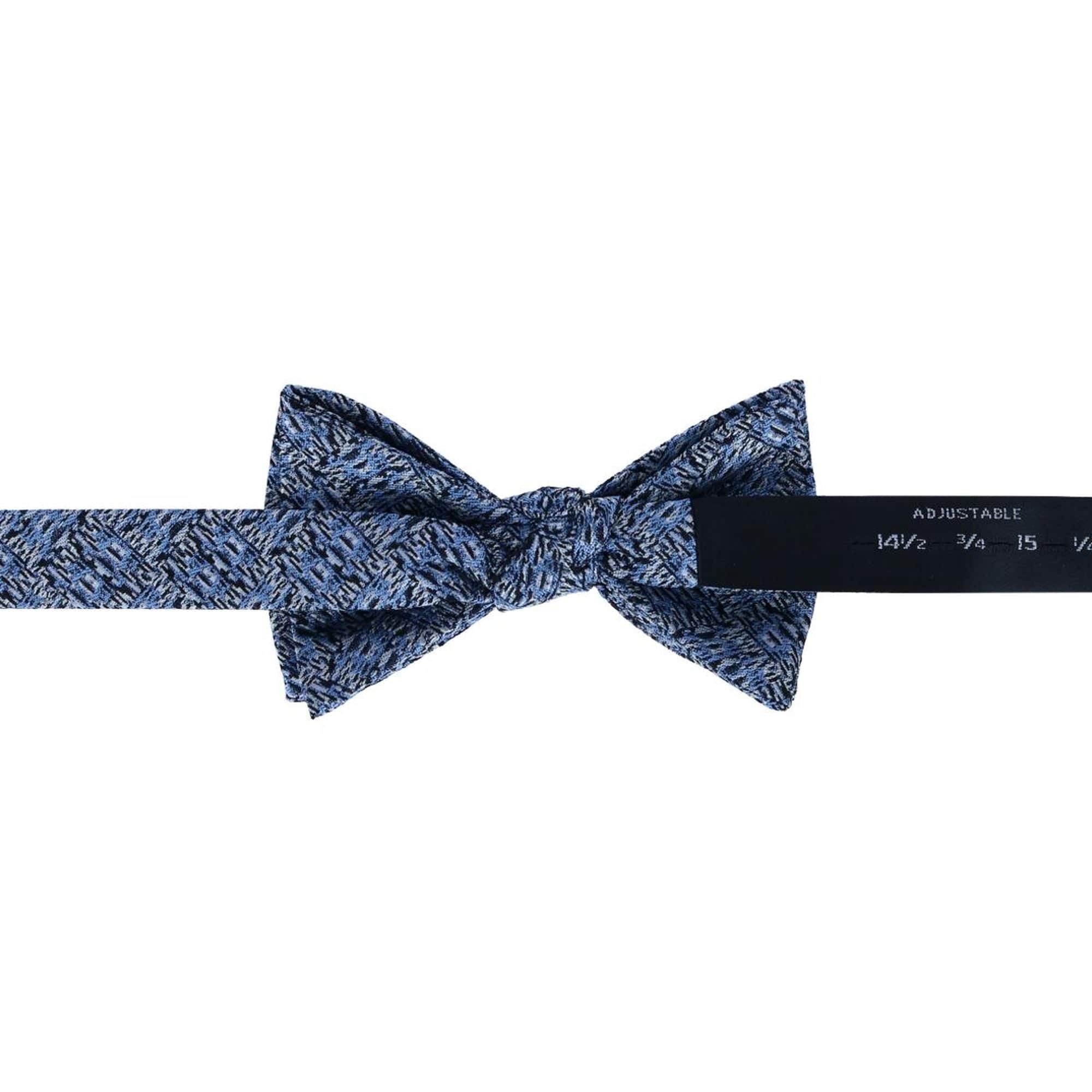 Benito's Blue Basketweave Silk Braces and Bow Tie Bundle - Light Blue