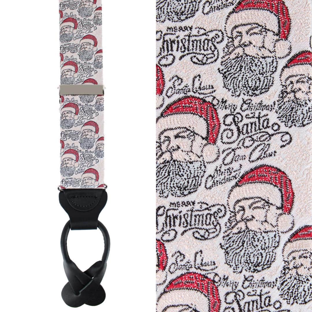 Santa Claus Is Watching Silk Novelty Button End Braces