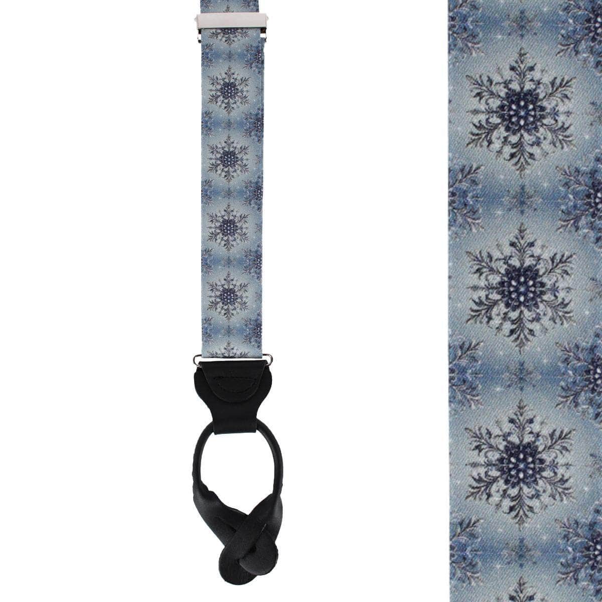 Clarence The Classy Snowflake Silk Holiday Button End Brace