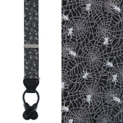 Venom Spider Web Motif Novelty Silk Button End Braces