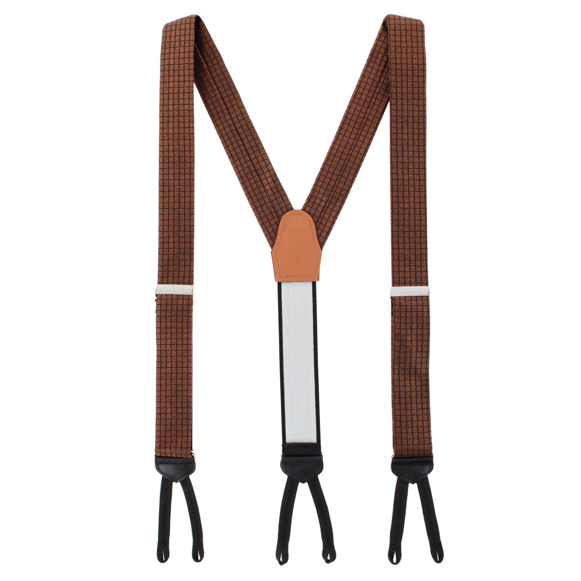 Bradford Neat Square Silk Formal End Braces - Brown