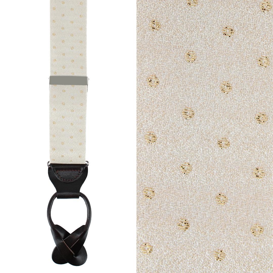 Cream with Gold Polka Dots