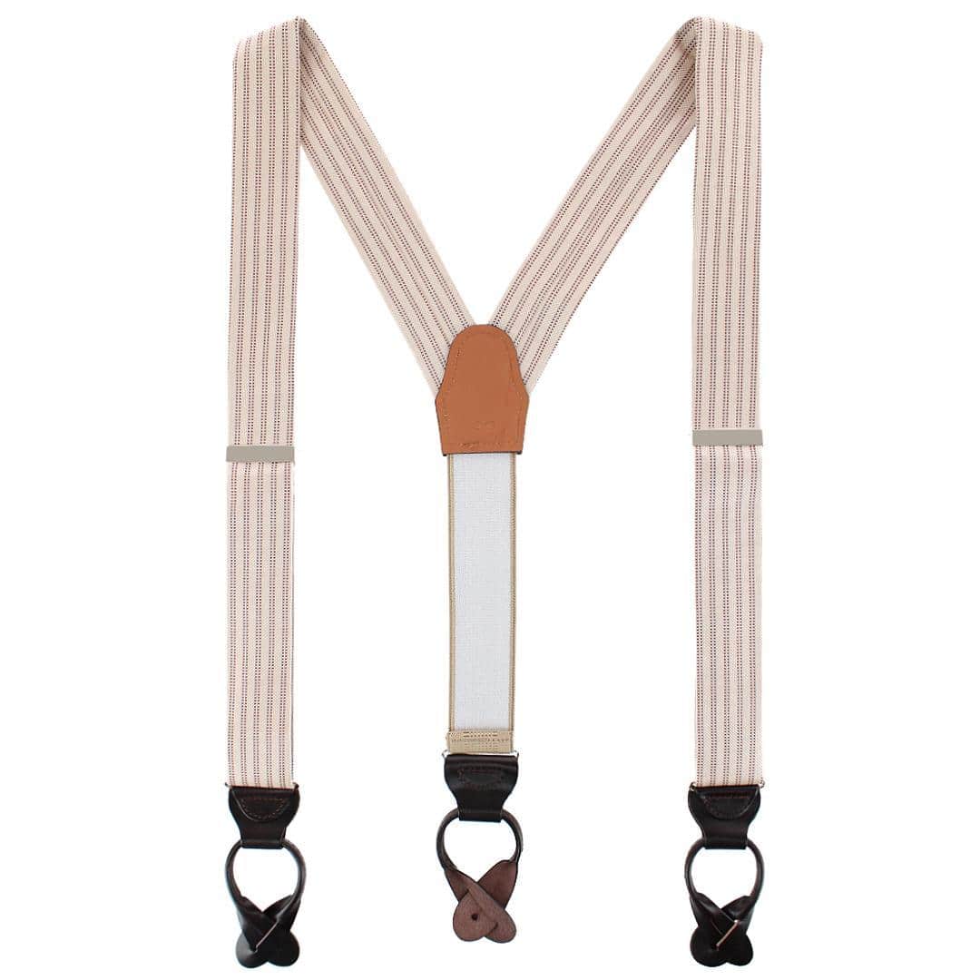 Booker Southern Gentleman Silk Button End Braces - Khaki