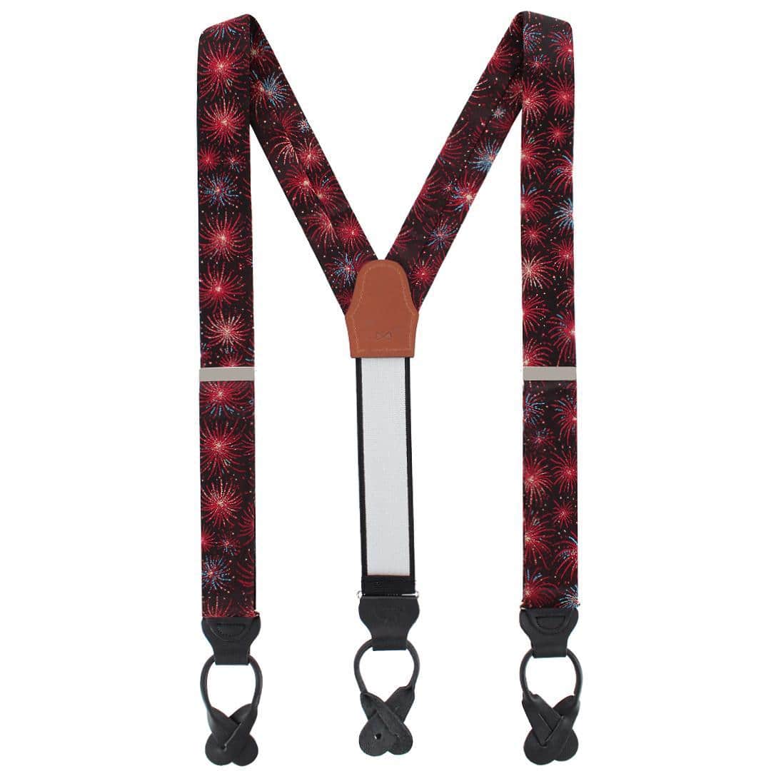 Illumination Explosion Silk Button End Braces - Black