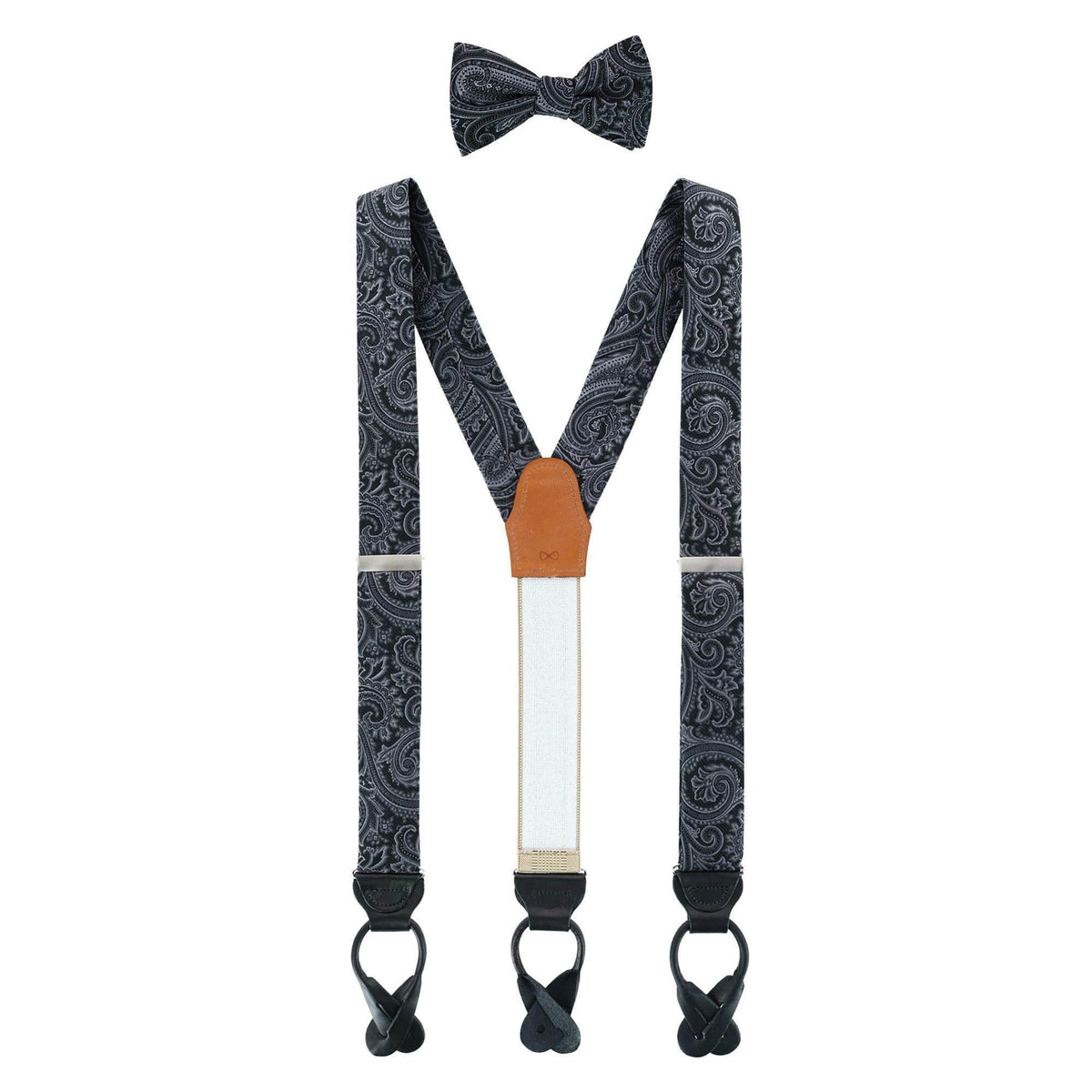 Sobee Paisley Silk Brace Bow Tie Set